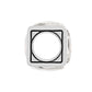 Brighton silver-plated charm bead with square outline design and round center opening on a white background