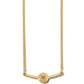 Brighton gold-plated chain necklace with curved bar pendant featuring a star-set crystal accent on a white background