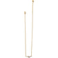 Brighton gold-plated necklace with crystal-accented bar pendant, lobster clasp, and adjustable extender chain on a white background