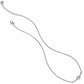 Brighton necklace with silver-tone curb chain, lobster clasp, extender, and small crystal pendant accent on a white background