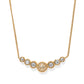 Brighton necklace with gold-plated chain and graduated crystal accents centered on a pavé sphere on a white background