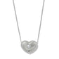 Brighton pendant necklace with silver-plated heart, rope border, and center crystal accent on a white background