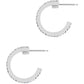 Brighton hoop earrings with silver-plated finish and pavé crystal edge detailing, shown as a pair on a white background