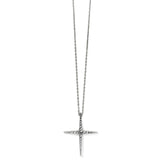 Brighton pendant necklace with silver-plated cross featuring pavé crystals on a delicate chain on a white background