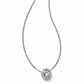 Brighton pendant necklace with round crystal halo design and silver-tone chain on a white background