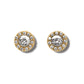 Brighton stud earrings with round crystal centers surrounded by smaller crystals in gold-plated settings on a white background