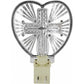 Brighton heart-shaped night light with silver-tone cross design and radiating sunburst pattern on a white background