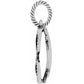 Brighton pendant shown from the side with silver-plated rope-textured loop and crystal-accented frame on a white background