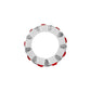Brighton spacer bead with silver-tone finish and red crystal accents around the outer edge on a white background