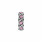 Brighton spacer charm with pink crystal accents and silver-tone twisted infinity design on a white background