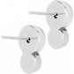 Brighton stud earrings with silver-plated double circle design and post backs on a white background