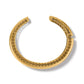 Brighton hinged bangle bracelet shown from the back with gold-plated finish and openwork detail on a white background
