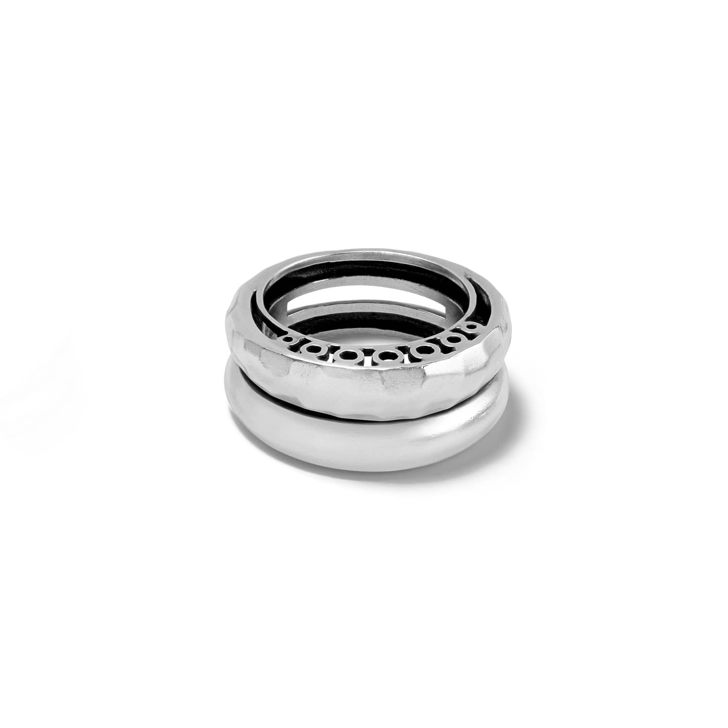 Inner Circle Double Ring silver 1