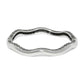 Brighton silver-plated bangle bracelet with wavy scalloped design and openwork interior detailing on a white background
