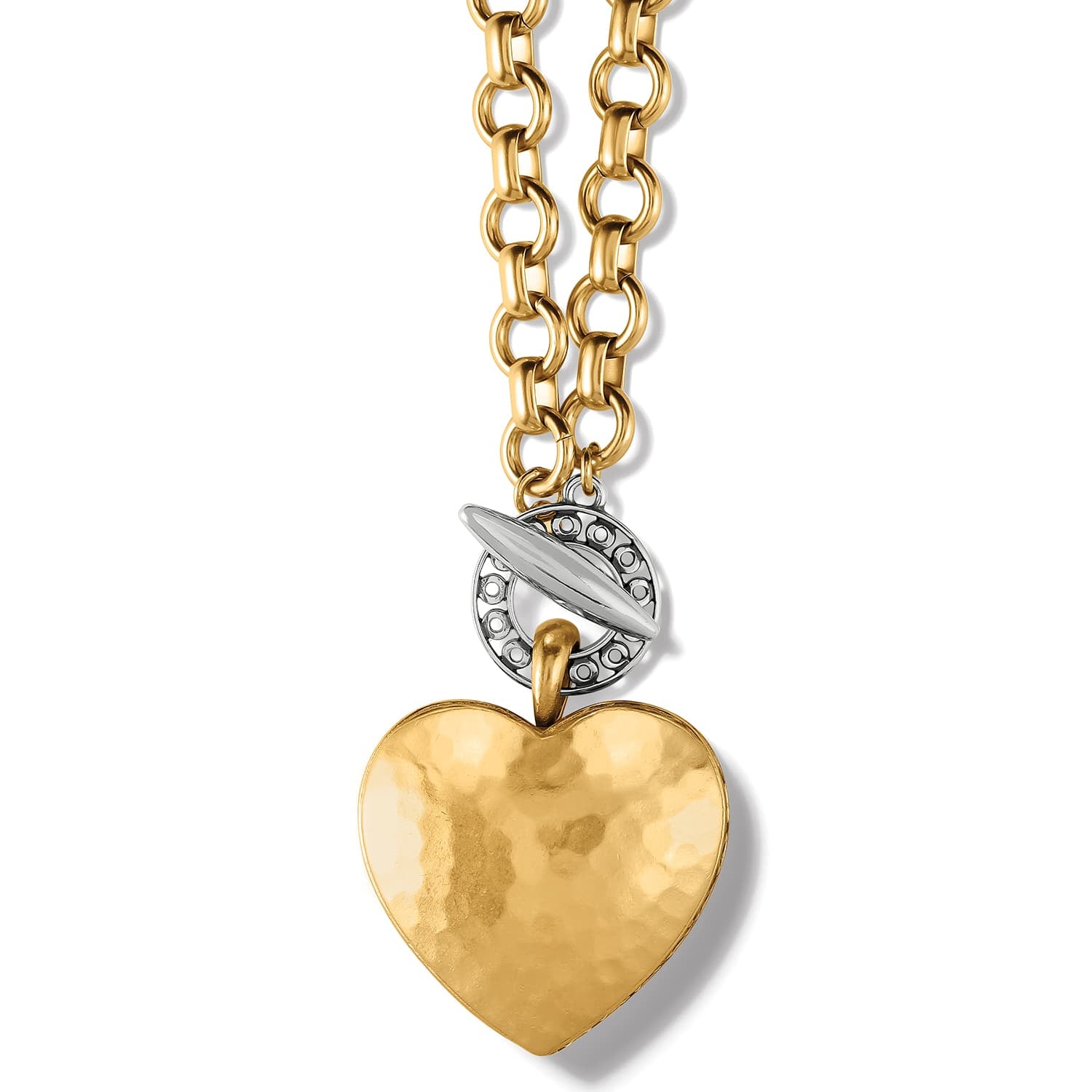 Inner Circle Two Tone Heart Toggle Necklace silver-gold 1