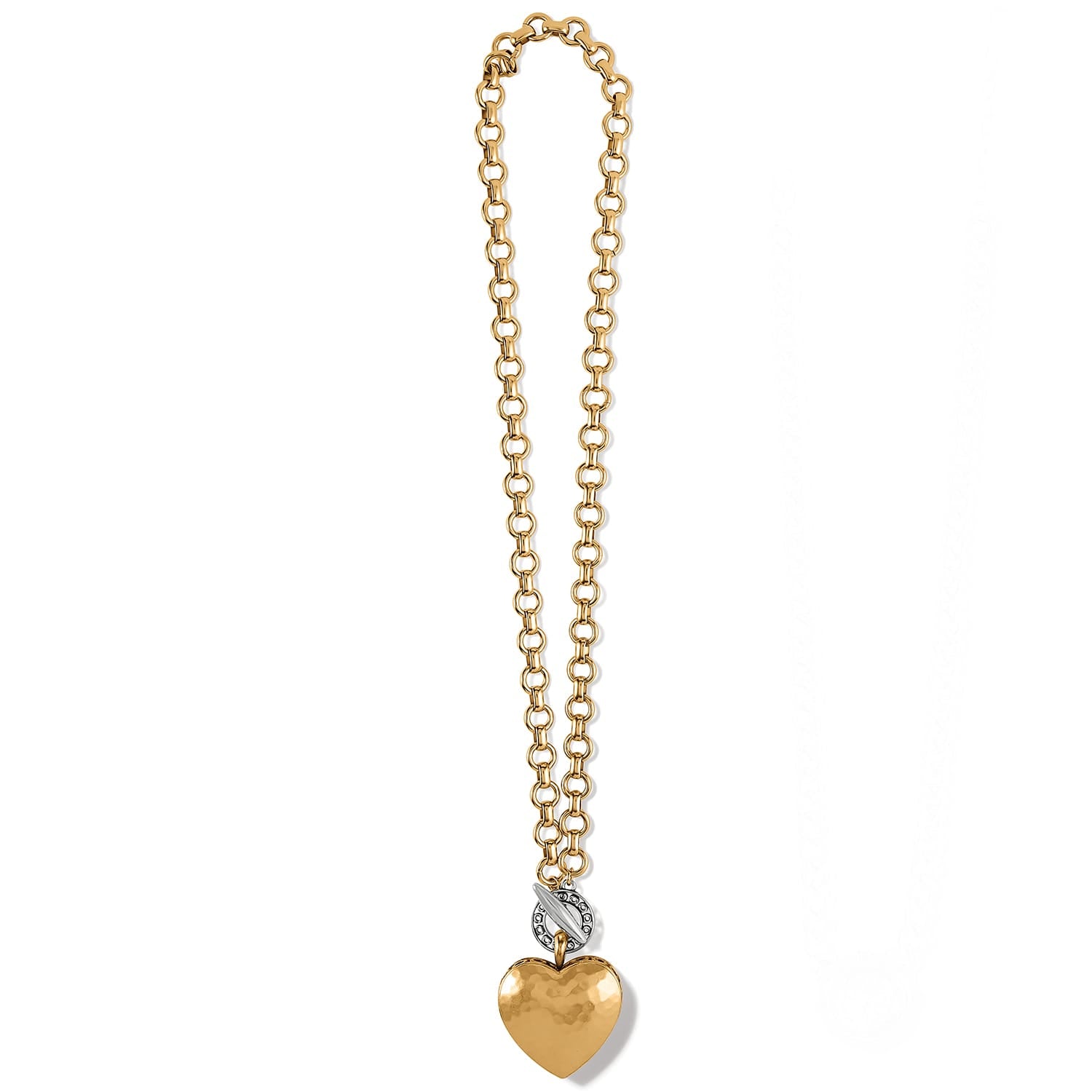 Inner Circle Two Tone Heart Toggle Necklace silver-gold 2