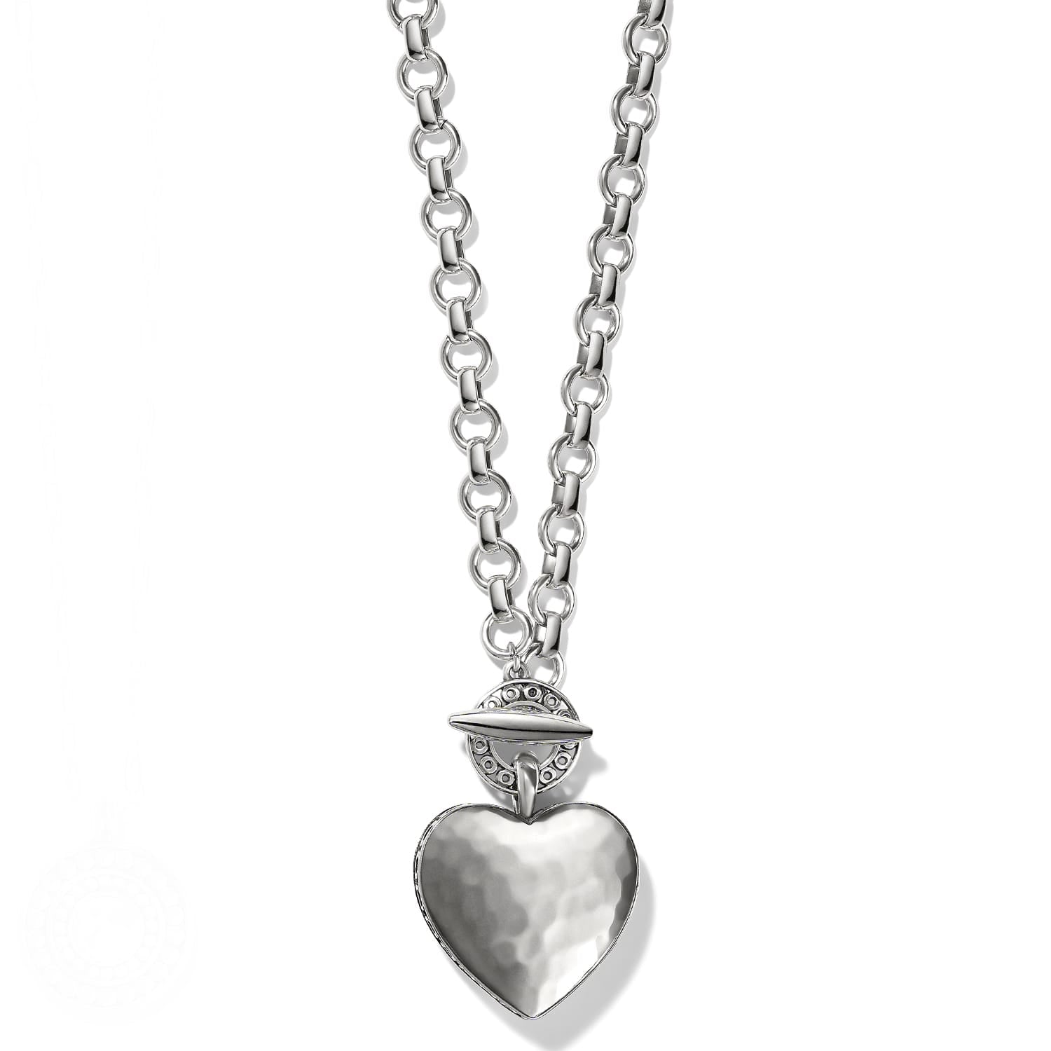 Inner Circle Two Tone Heart Toggle Necklace silver 6