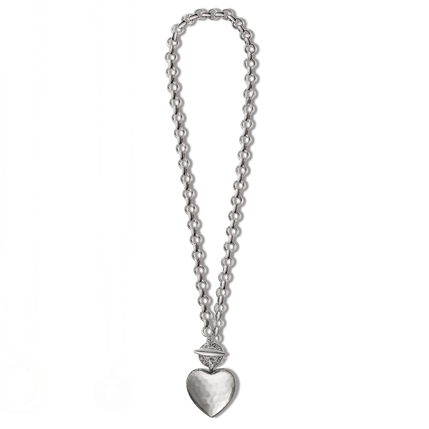 Inner Circle Two Tone Heart Toggle Necklace silver 7