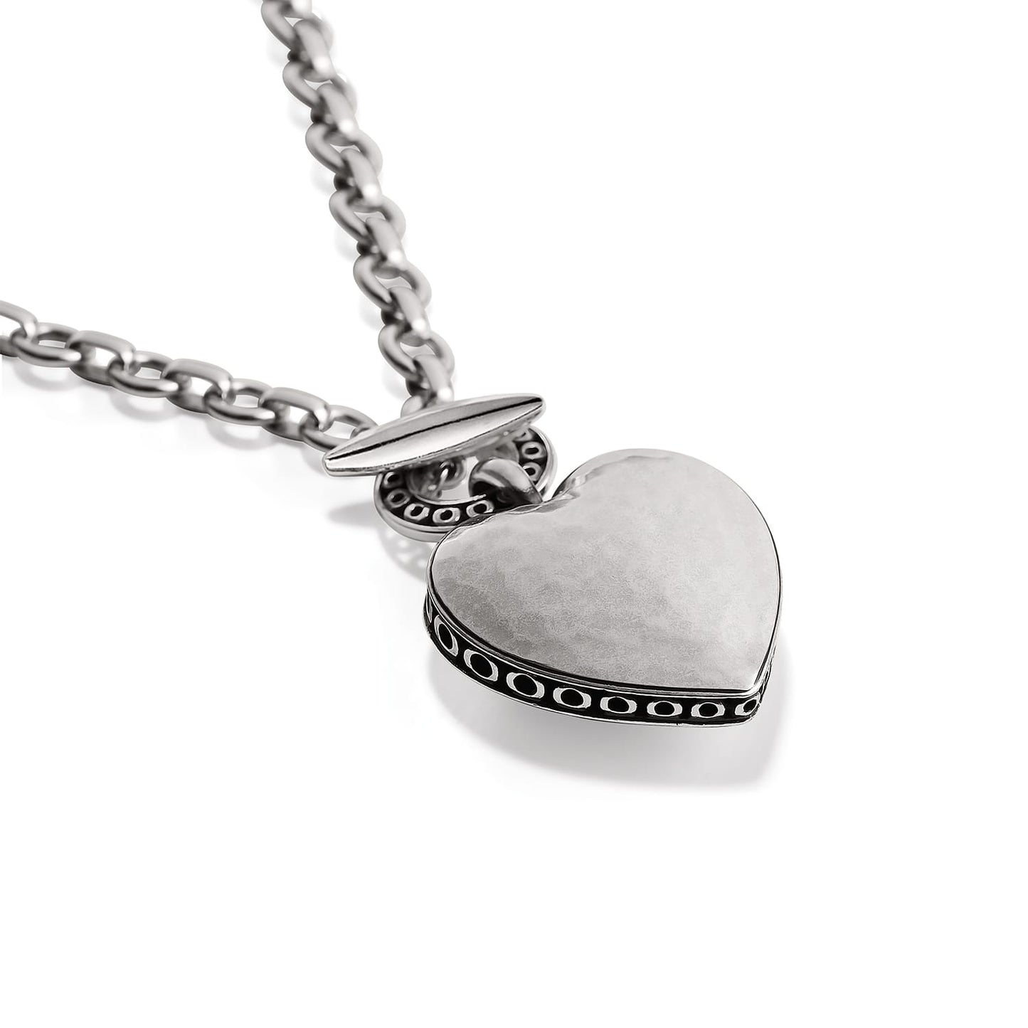 Inner Circle Two Tone Heart Toggle Necklace