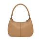 Brighton hobo handbag in tan pebbled leather with braided top handle and silver-tone hardware on a white background