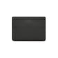 Brighton handbag shown from the back with black pebbled leather and clean stitched edges on a white background