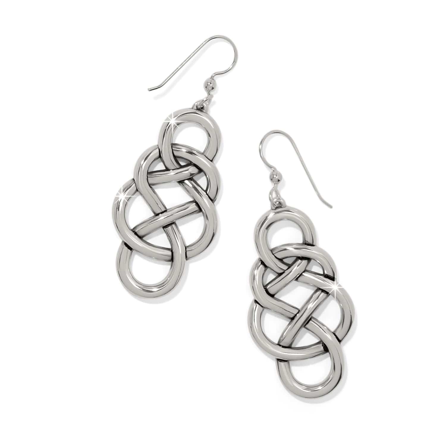 Interlok Braid Drop French Wire Earrings silver 1
