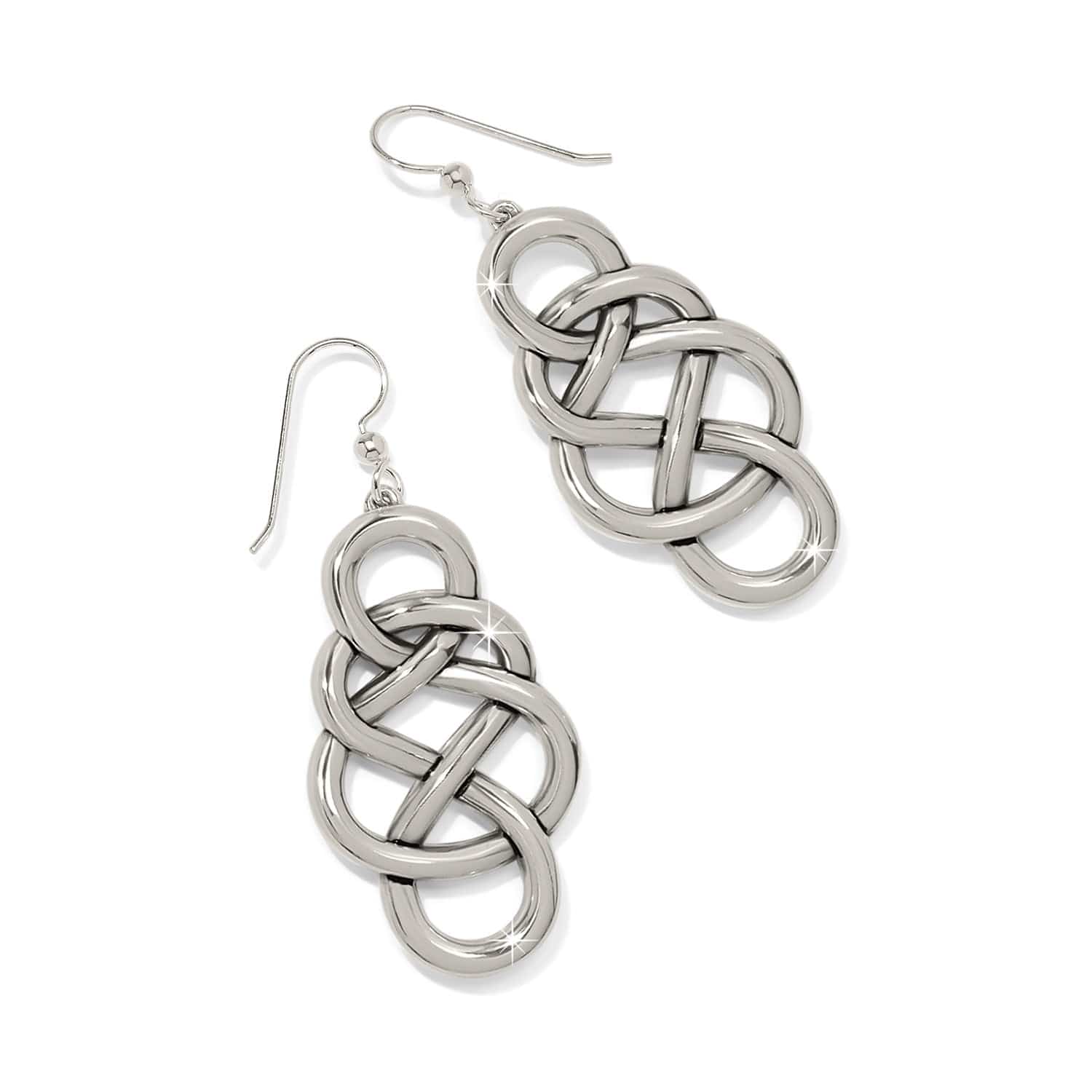 Interlok Braid Drop French Wire Earrings silver 2