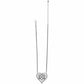 Brighton necklace with silver-plated interwoven Celtic knot heart pendant and delicate chain on a white background