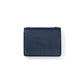 Brighton wallet shown from the back in navy pebbled leather with stitched edges on a white background