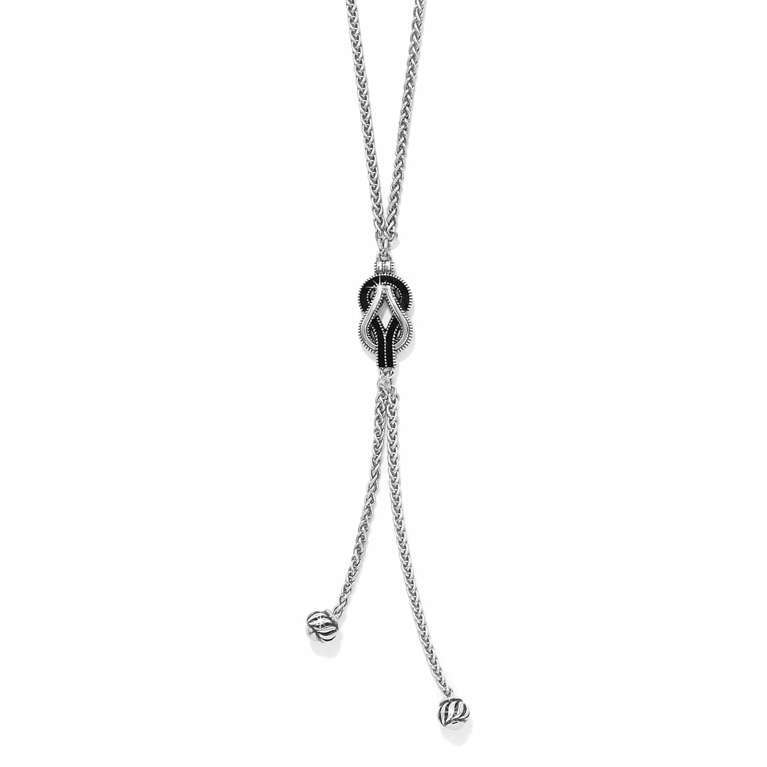 Interlok Harmony Black Lariat Necklace silver-black 1