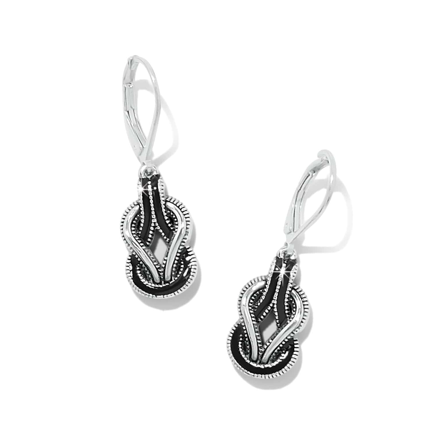 Interlok Harmony Black Leverback Earrings silver-black 1