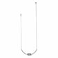 Brighton necklace with silver-plated curved bar featuring a central knot detail and delicate chain on a white background