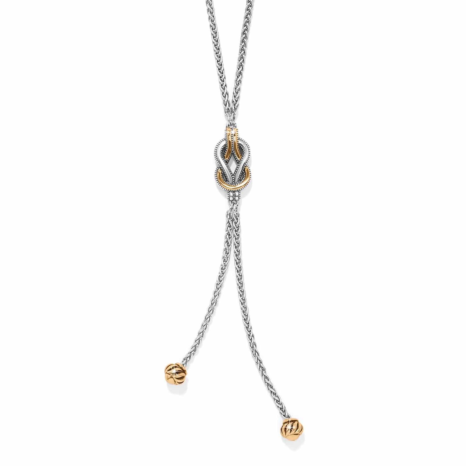 Interlok Harmony Two Tone Lariat Necklace silver-gold 1