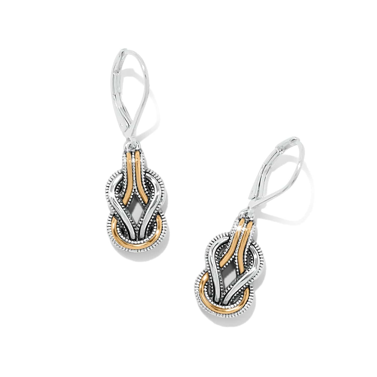 Interlok Harmony Two Tone Leverback Earrings silver-gold 1