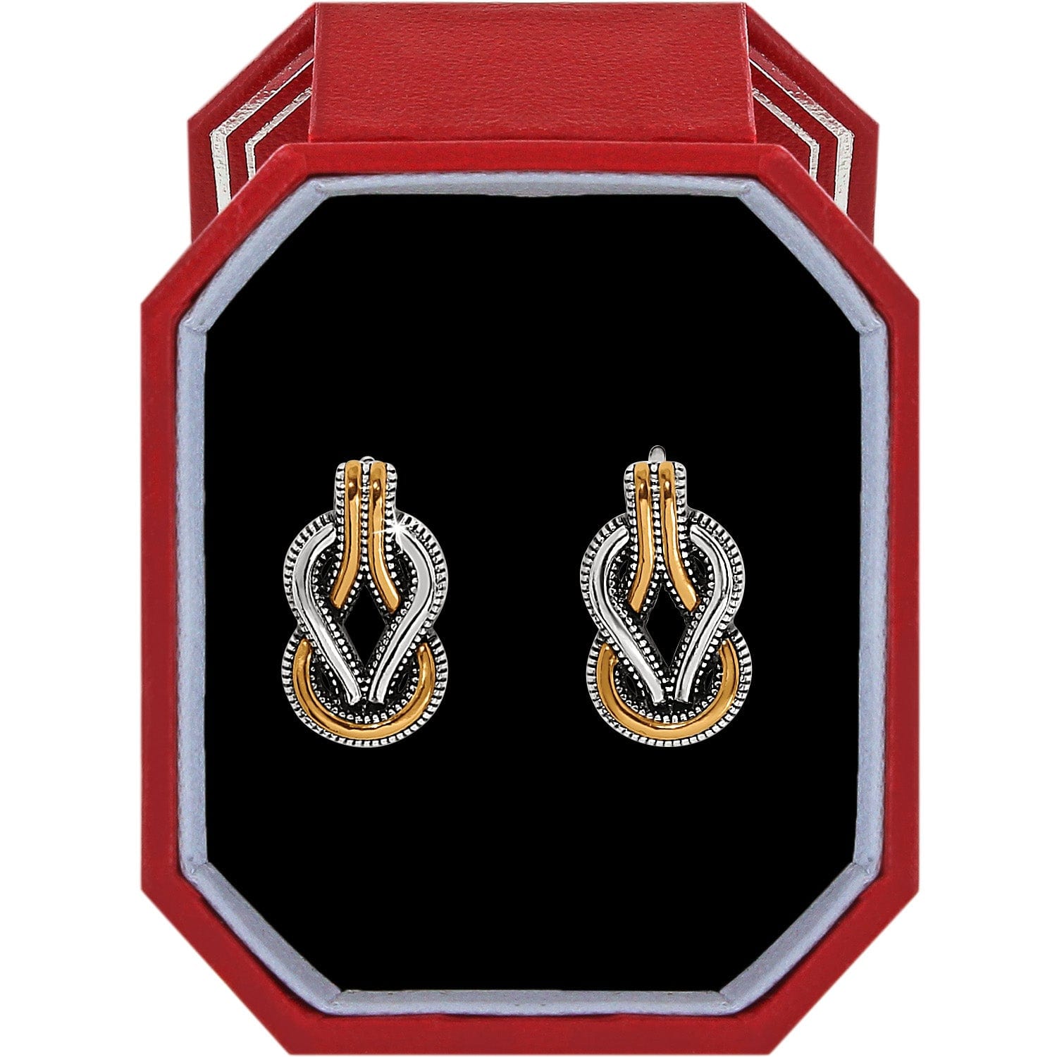 Interlok Harmony Two Tone Post Earrings Gift Box silver-gold 1