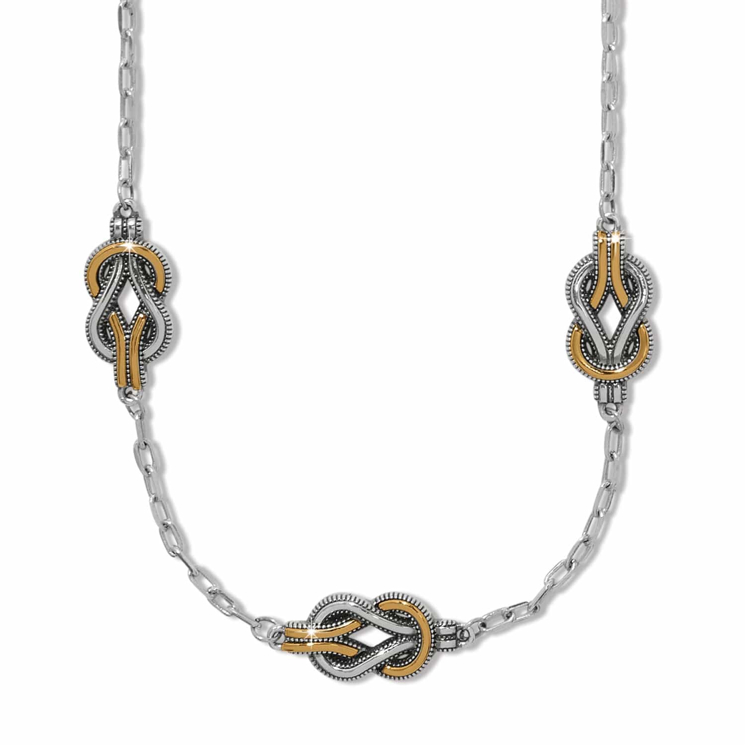Interlok Harmony Two Tone Trio Necklace silver-gold 1