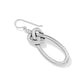 Brighton drop earring with silver-tone heart knot and oval loop on French hook wire on a white background