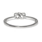 Brighton ring shown from the back with silver-plated slim band and interlocking double heart design on a white background