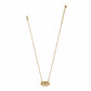 Brighton gold-plated necklace with interlocking double heart pendant and lobster clasp on a white background