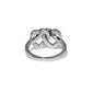 Brighton ring shown from the back with silver-plated interlocking loop design and polished band on a white background