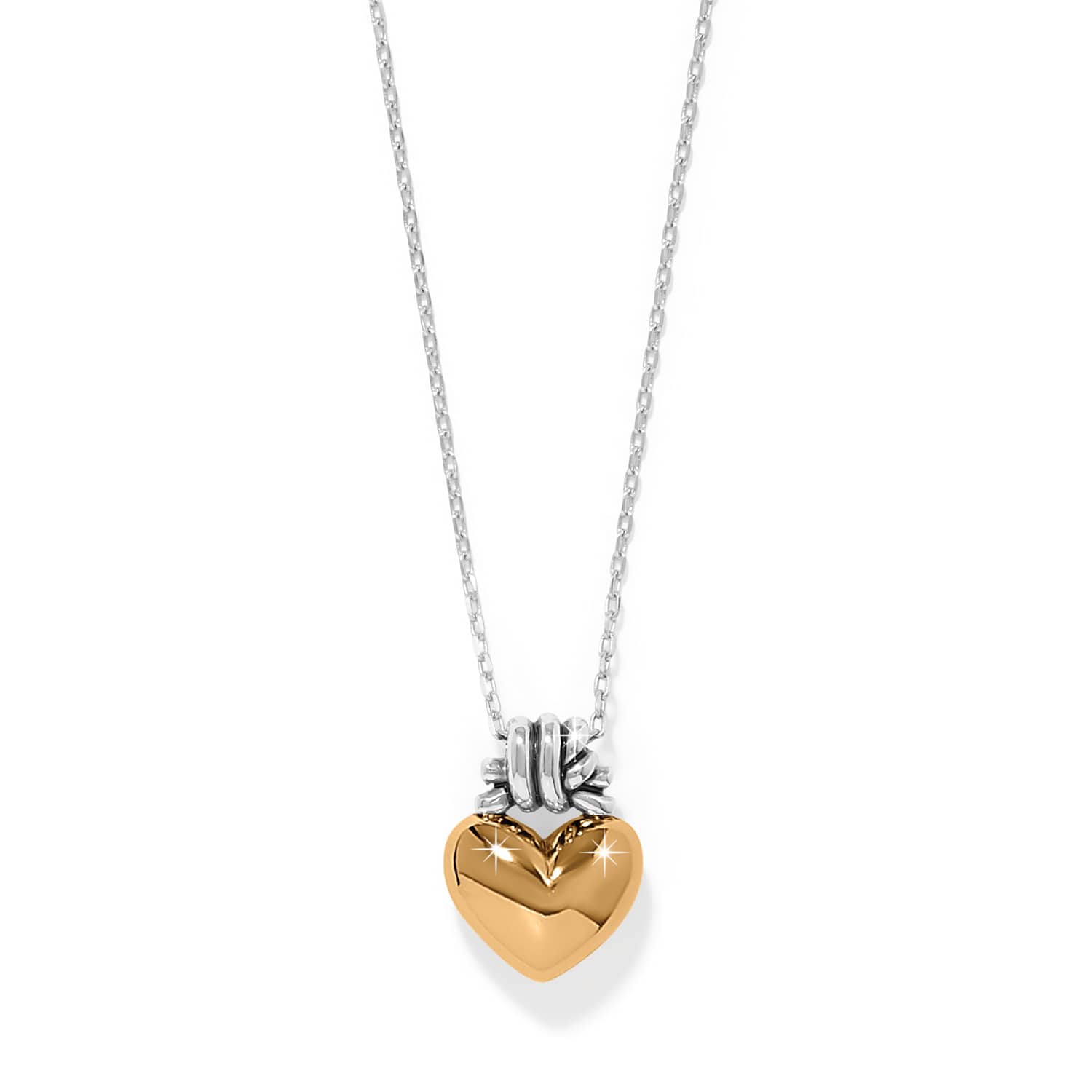 Interlok Love Knot Heart Necklace silver-gold 1