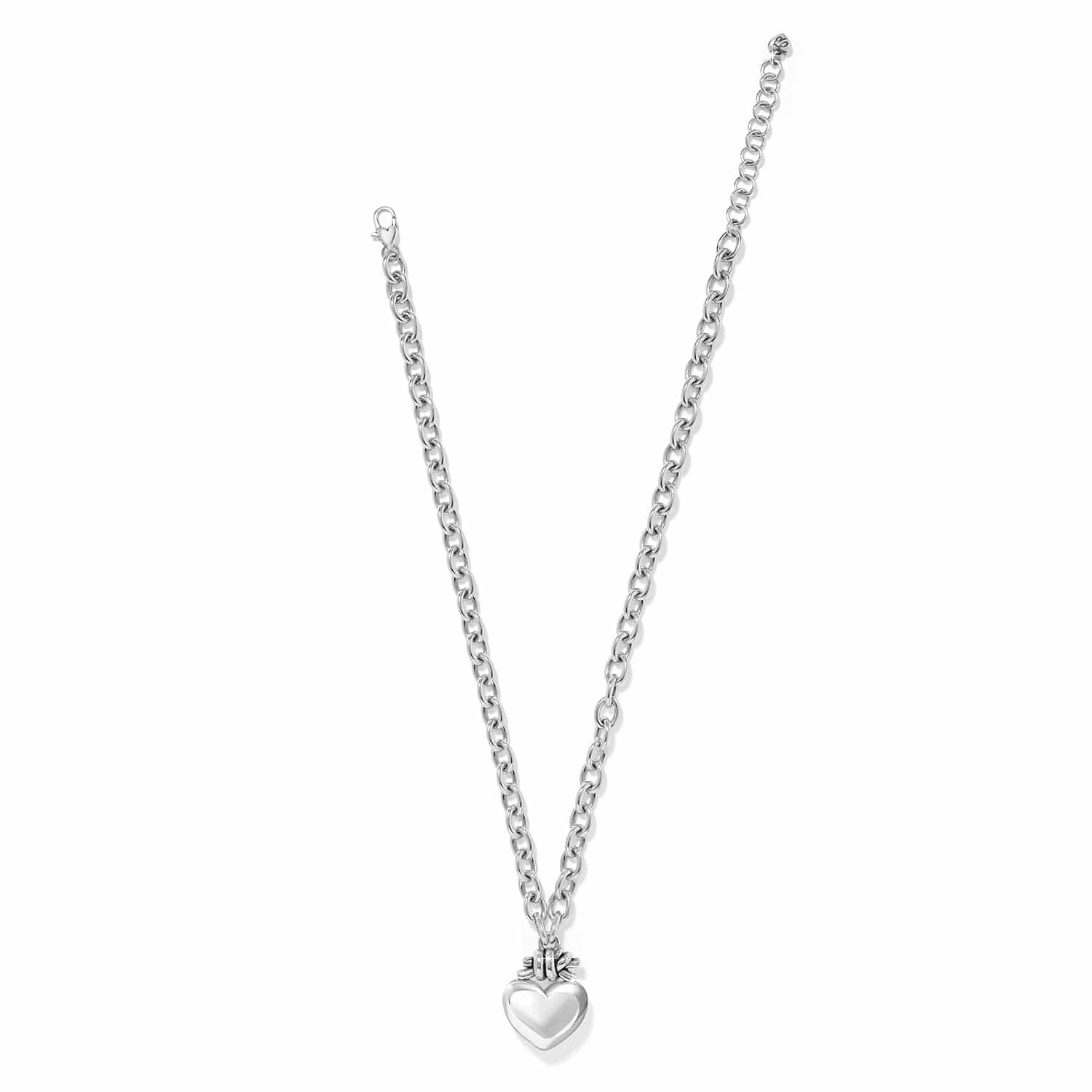 Interlok Love Knot Large Heart Necklace silver 2