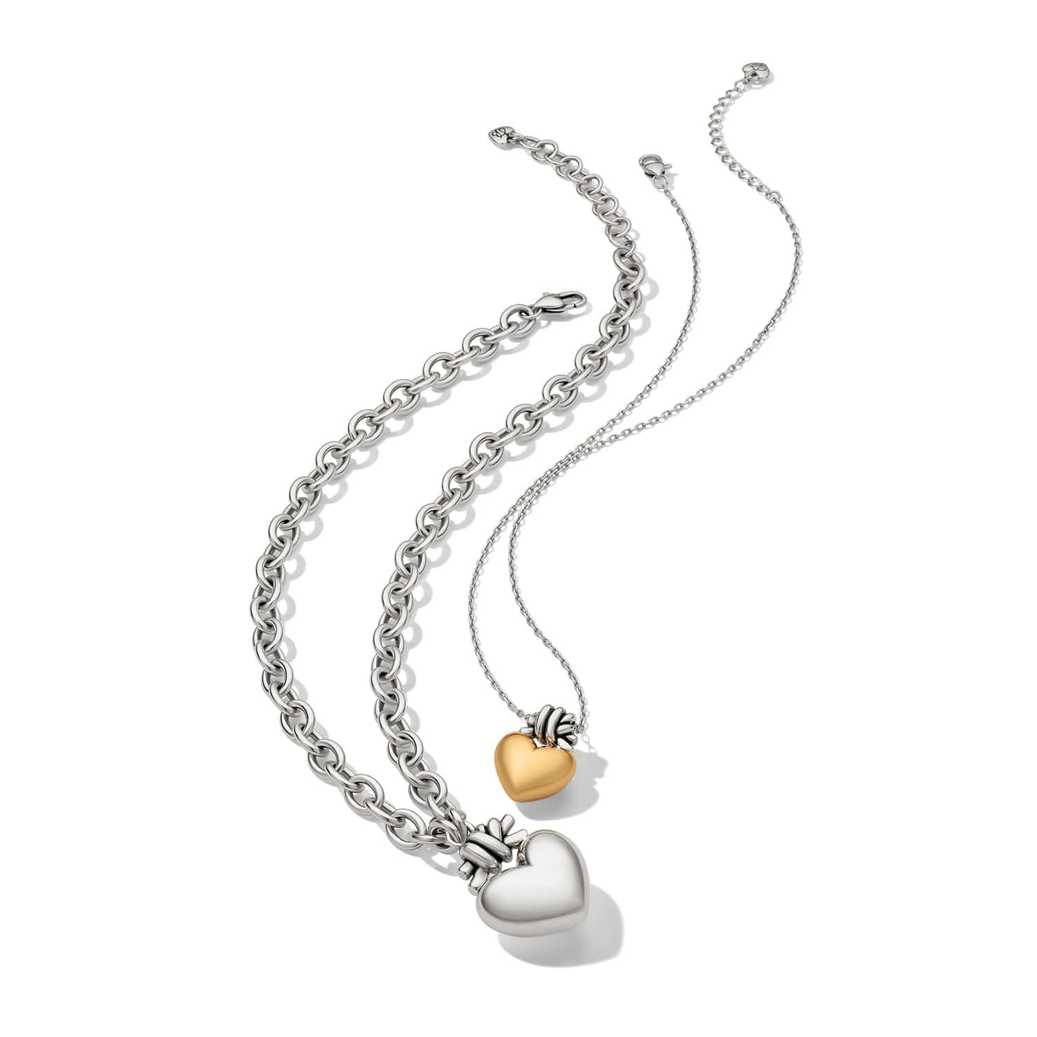 Interlok Love Knot Large Heart Necklace silver 3