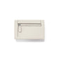 Brighton wallet shown from the back with cream pebbled leather and silver-tone zippered pocket on a white background