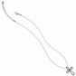 Brighton pendant necklace with silver-plated looped cross charm and adjustable chain with lobster clasp on a white background