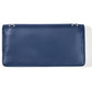 Brighton navy blue pebbled leather handbag shown from the back with silver-tone strap rings on a white background