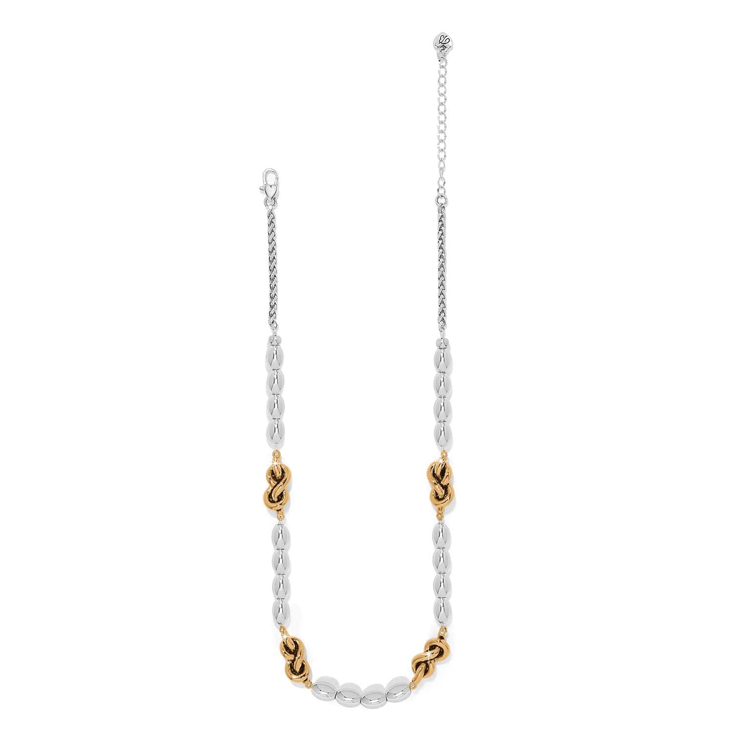 Interlok Single Knot Drops Collar Necklace silver-gold 2