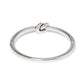 Brighton bangle bracelet with silver-plated finish and central knot detail, shown from a side angle on a white background