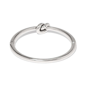 Brighton bangle bracelet with silver-plated finish and central knot detail, shown from a side angle on a white background