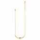 Brighton gold-plated necklace with curved bar pendant featuring a center knot detail and lobster clasp on a white background